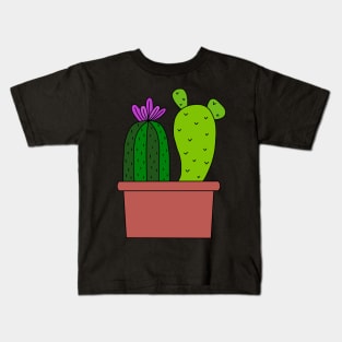 Cute Cactus Design #72: 2 Types Of Cactuses Sharing 1 Pot Kids T-Shirt